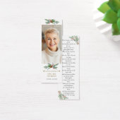 Winter Groene Foto Memorial Begrafenisgedicht Blad Mini Visitekaartjes (Bureau)
