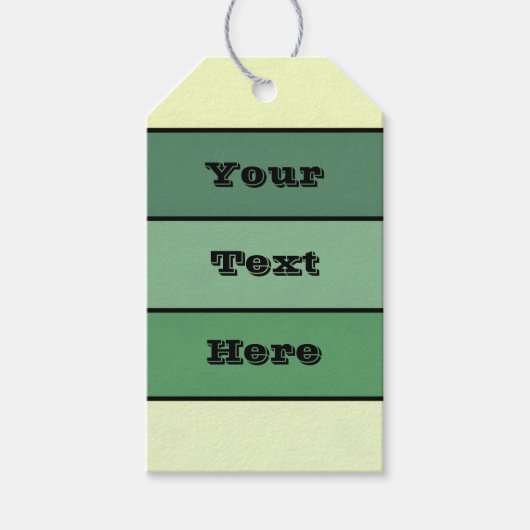 Winter Groene Gele Strepen Op Waterverf Papier Cadeaulabel (Voorkant)