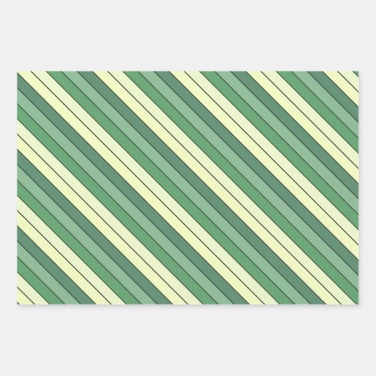 Winter Groene Gele Strepen Op Waterverf Papier Inpakpapier Vel (Voorkant 3)