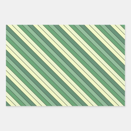 Winter Groene Gele Strepen Op Waterverf Papier Inpakpapier Vel (Voorkant)