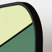 Winter Groene Gele Strepen Op Waterverf Papier Pickleball Paddle (Links Detail)