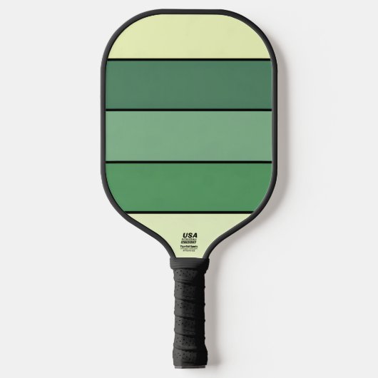 Winter Groene Gele Strepen Op Waterverf Papier Pickleball Paddle (Voorkant)