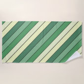 Winter Groene Gele Strepen Op Waterverf Papier Strandlaken (Voorkant)
