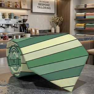 Winter Groene Gele Strepen Op Waterverf Papier Stropdas