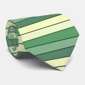 Winter Groene Gele Strepen Op Waterverf Papier Stropdas (Opgerold)