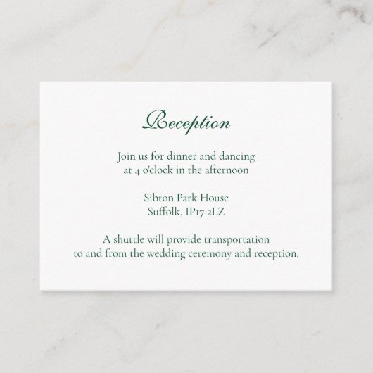 Winter Groene Kerst Bauble Ornamenten Bruiloft Informatiekaartje (Voorkant)