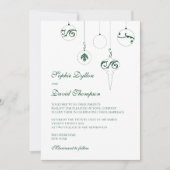Winter Groene Kerst Bauble Ornamenten Bruiloft Kaart (Voorkant)