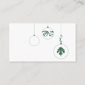 Winter Groene Kerstmis Bauble Wishing Well Informatiekaartje (Achterkant)