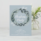 Winter groene krans corporate kerstfeest kaart (Staand voorkant)