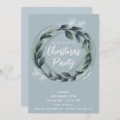 Winter groene krans corporate kerstfeest kaart (Voorkant / Achterkant)
