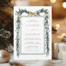 Winter groene slinger bruiloft goud & groen