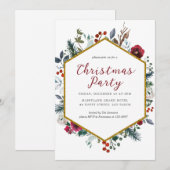 Winter Groenen Kerstfeest uitnodiging (Voorkant / Achterkant)