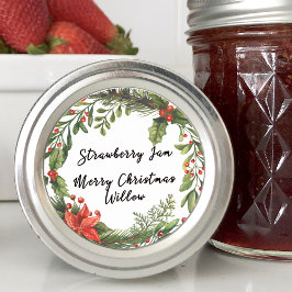 Winter Groener Blank Zelfgemaakte Jar Canning Ronde Sticker
