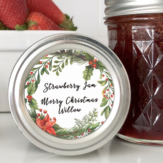 Winter Groener Blank Zelfgemaakte Jar Canning Ronde Sticker