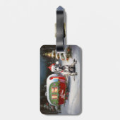 Winter Grote Deen Caravan Kerstavontuur Bagagelabel (Achterkant verticaal)