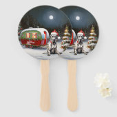 Winter Grote Deen Caravan Kerstavontuur Handwaaier (Voorkant en achterkant)