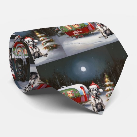 Winter Grote Deen Caravan Kerstavontuur Stropdas (Opgerold)