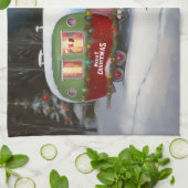 Winter Grote Deen Caravan Kerstavontuur Theedoek (Gevouwen)