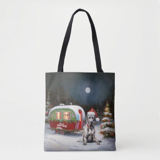 Winter Grote Deen Caravan Kerstavontuur Tote Bag (Voorkant)