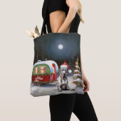 Winter Grote Deen Caravan Kerstavontuur Tote Bag (Dichtbij)