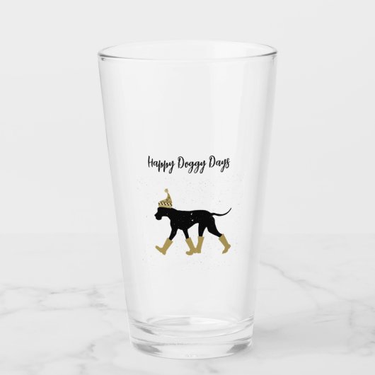 Winter Grote Deen en Tekst Glas (Voorkant)