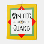 Winter Guard Gold Block Keramisch Ornament (Links)