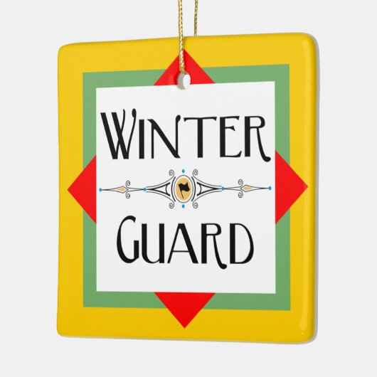 Winter Guard Gold Block Keramisch Ornament (Links)