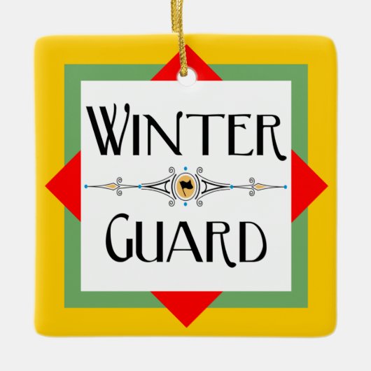 Winter Guard Gold Block Keramisch Ornament (Voorkant)