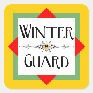 Winter Guard Goud Blok Keramisch Vierkante Sticker
