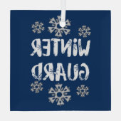 Winter Guard Snowflake Glas Ornament (Achterkant)