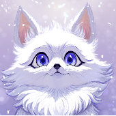 Winter Guardian : Snowy Arctic Fox Canvas Afdruk