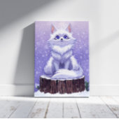 Winter Guardian : Snowy Arctic Fox Canvas Afdruk
