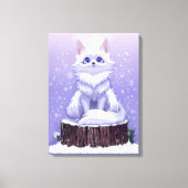 Winter Guardian : Snowy Arctic Fox Canvas Afdruk (Voorkant)