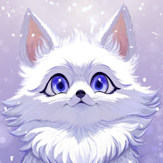 Winter Guardian : Snowy Arctic Fox Foto Afdruk