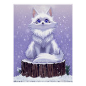 Winter Guardian : Snowy Arctic Fox Glossy Poster (Voorkant)