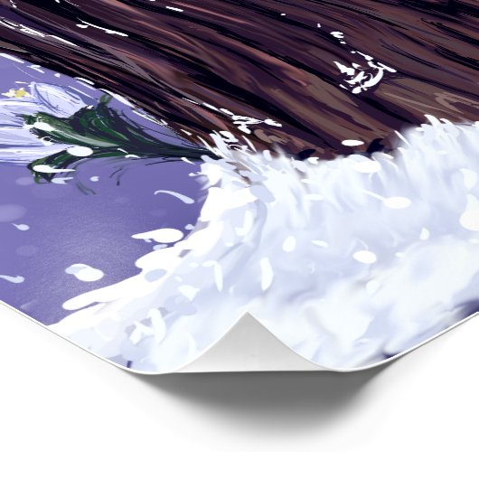 Winter Guardian :Whimsical Arctic Fox wildlife Perfect Poster (Hoek)