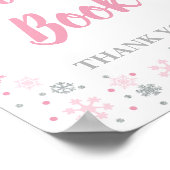 Winter Guest Book Sign Pink & Silver Snowflakes Poster (Hoek)