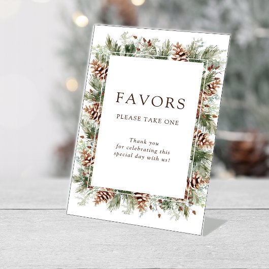 Winter gunsten bruiloft sokkel teken reclamebord met voetstuk