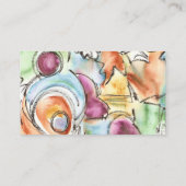 Winter-Hand Abstracte Wabi Sabi Waterverf Visitekaartje (Achterkant)