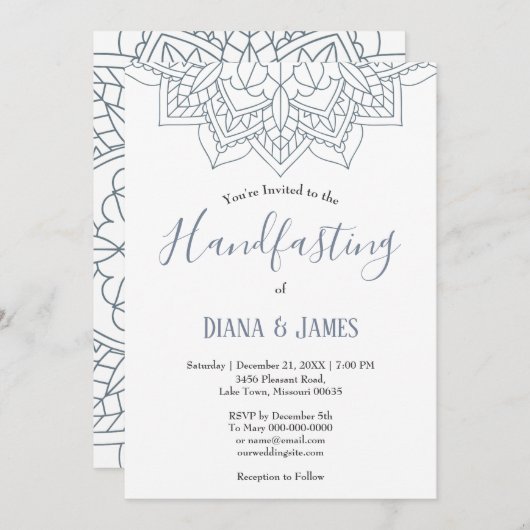 Winter Handfasting Snowflake Mandala Wedding (Voorkant / Achterkant)