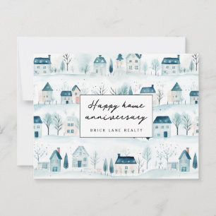Winter Happy Home Jubileum Real Estate Ansichtkaar Briefkaart