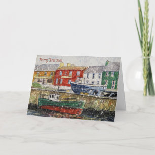 Winter Harbour-kerstkaart Feestdagen Kaart