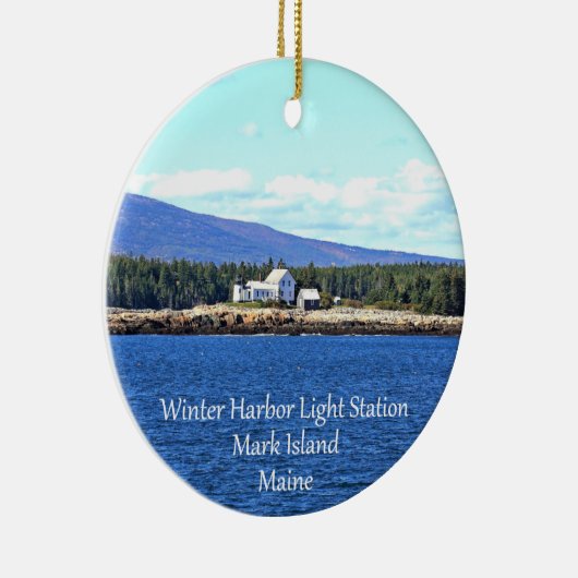 Winter Harbour Lighthouse Round Ornament (Rechts)