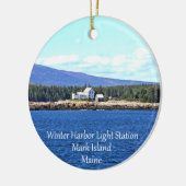 Winter Harbour Lighthouse Round Ornament (Links)