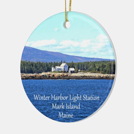 Winter Harbour Lighthouse Round Ornament (Links)