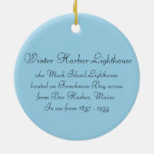 Winter Harbour Lighthouse Round Ornament (Achterkant)