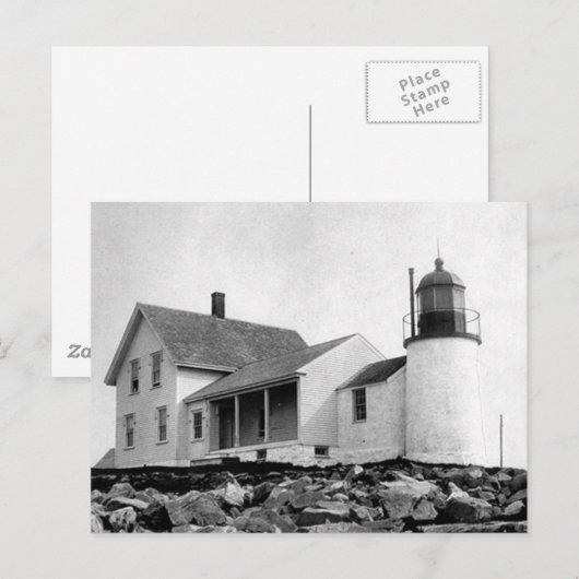 Winter Harbour-vuurtoren Briefkaart (Voorkant / Achterkant)