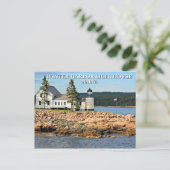 Winter Harbour-vuurtoren, Maine Briefkaart (Staand voorkant)