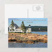 Winter Harbour-vuurtoren, Maine Briefkaart (Voorkant / Achterkant)