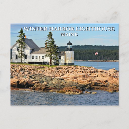 Winter Harbour-vuurtoren, Maine Briefkaart (Voorkant)